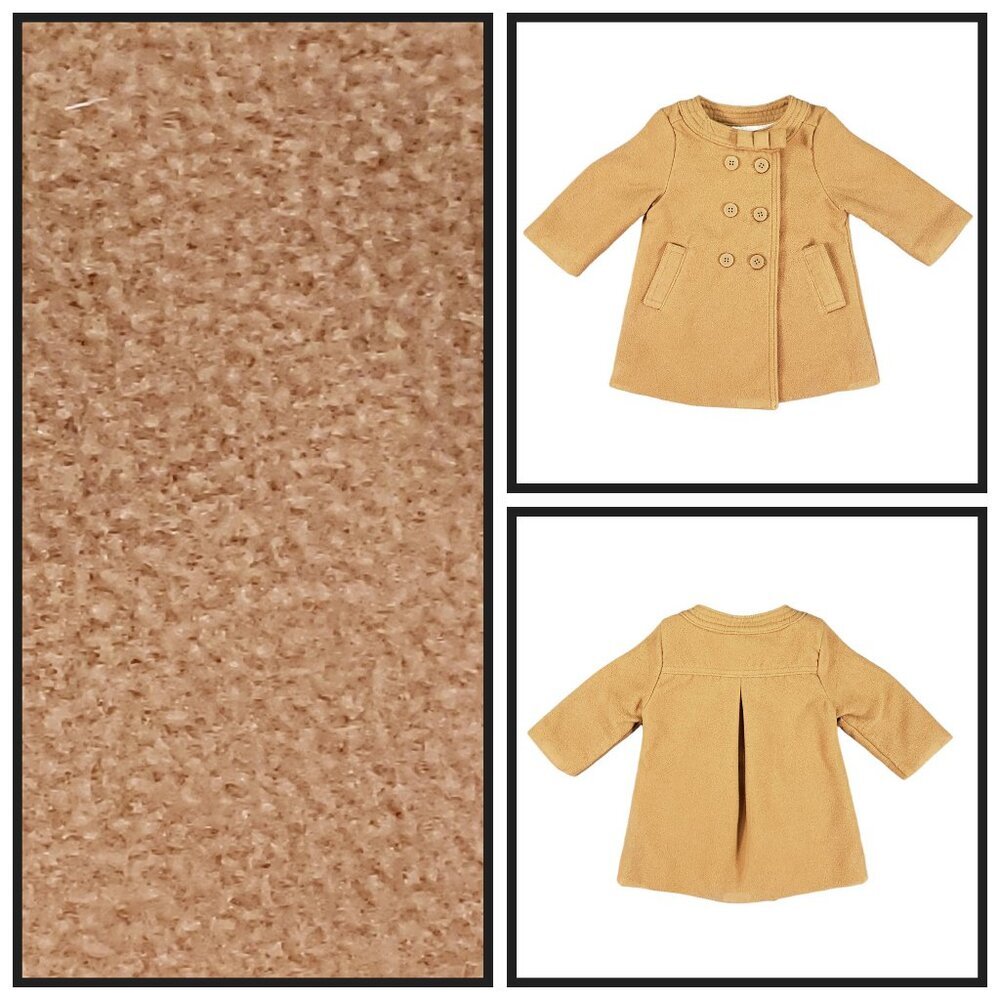 Baby B’gosh Girls Tan Peacoat Jacket 6M Double Breasted Coat